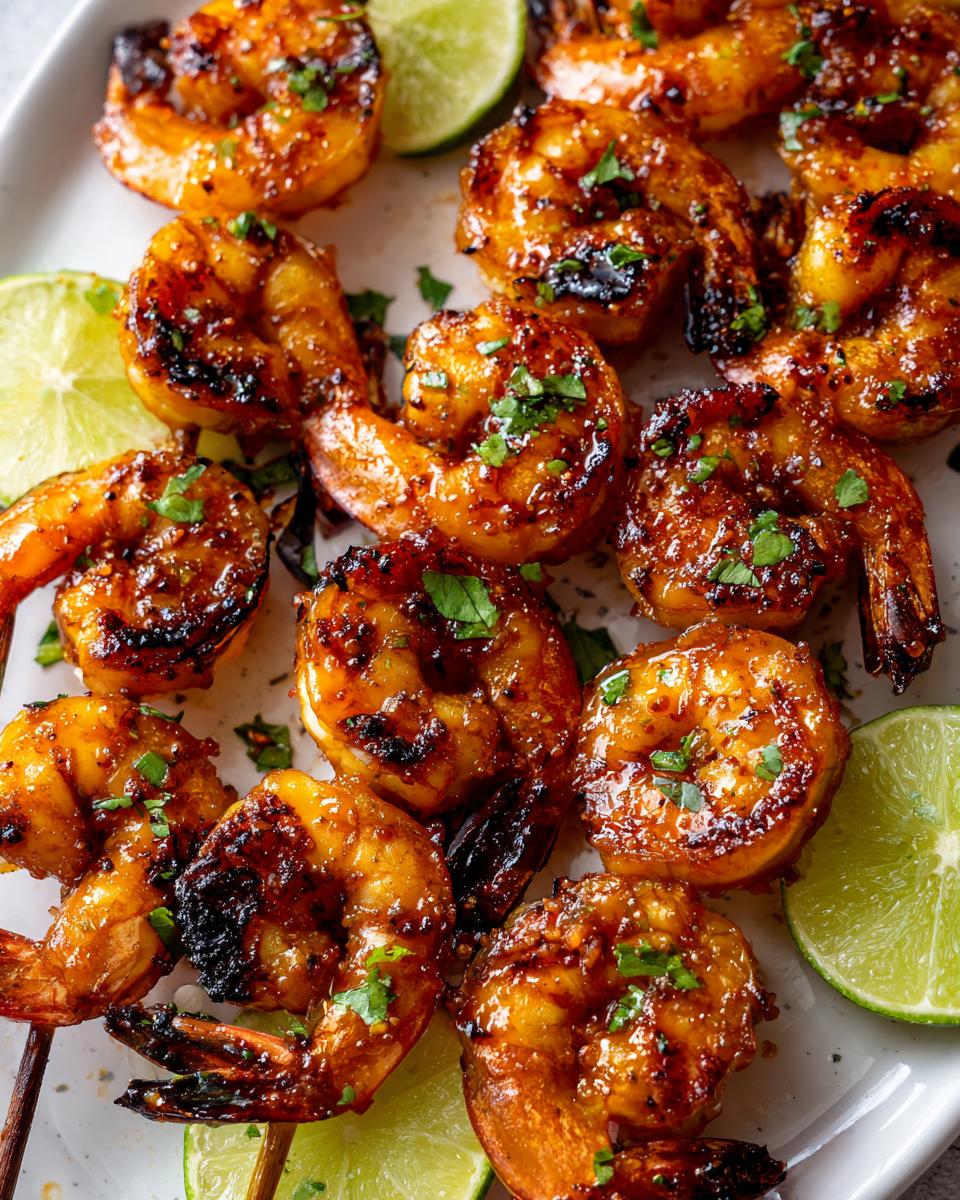 Spicy Honey Lime Shrimp Skewers - detail 1