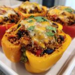 Stuffed bell peppers with quinoa & black beans