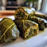 Stuffed grape leaves (vegetarian dolma)