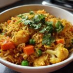 Vegetable biryani (fragrant rice with mixed vegetables and spices)