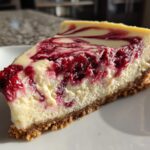 White Chocolate Raspberry Swirl Cheesecake